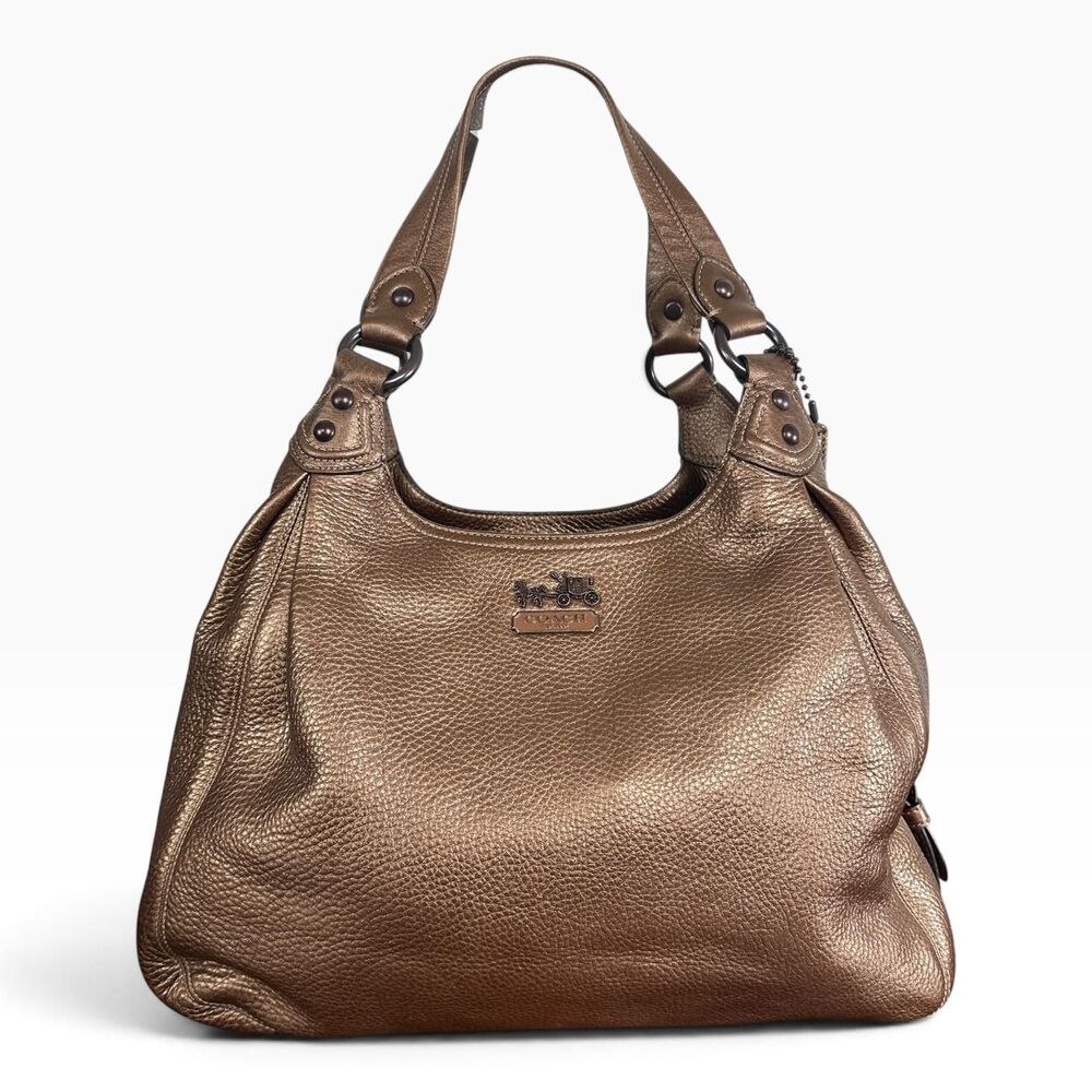 Coach Madison Large Maggie 14313 Metallic Bronze Leather Y2K 2009 Shoulder Bag
